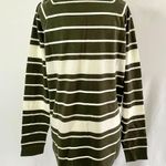 Pink Clover New  Curved Hem Striped Sweater Valencia Olive Green Ivory Size XL Photo 12