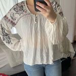 Free People  Rock it Tonight Embroidered Peasant Boho Blouse Photo 0