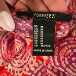 Forever 21 Red & Purple Abstract Pattern Racerback Peplum Flare Flowy Tank M Photo 2