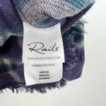 Rails  Leo Button Down Shirt Violet Teal Cream long sleeve fringe hem size medium Photo 6