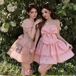 Pastel Peach Pink Himekaji Cottage Puff Sleeved 2 Photo 3
