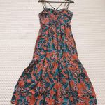 Jason Wu NWOT  Terracotta Cutout Floral Midi Dress Beaded Smocked Vacation Size L Photo 7