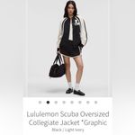 Lululemon  NWT Scuba Oversized Collegiate Jacket Graphic Black Ivory Size XS S Photo 1