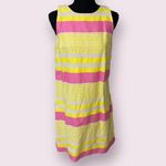 Loft  Pink and yellow striped Shift Dress Size 8 Photo 2