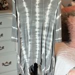 Gray Tie Dye Tunic Mini Dress Womens Small Mind Set V Neck Beach Swim Coverup Photo 7