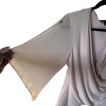 S.Levine Soft Baby Pink Cold Shoulder Rhinestone Blouse Top Women's Size Large Photo 2