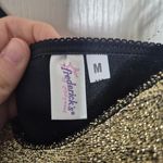 Frederick's of Hollywood Black and Gold Shimmer Glam Bodysuit Size Medium Photo 2