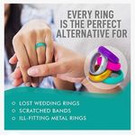 NEWEveryRing Women Silicone Wedding Band or Engagement Ring | Pack of 5 Active Pink Photo 1