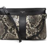 T Tahari NWT Taryn Crossbody Bag Black Gray Snakeskin Embossed Leather Small Photo 0