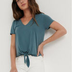 Lucky Brand  Sandwash Vneck Tie Front Top Photo 0