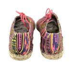 C Label Womens Lace Up Sneaker Flat Striped Colorful Tribal Canvas Purple Pink 6 Photo 2