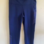 Gap Fit Navy Blue Blackout Technology Workout Activewear Yoga Cropped Leggings M Photo 0