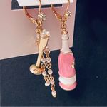 Betsey Johnson  wine and wine glasses Earrings NWT Photo 2