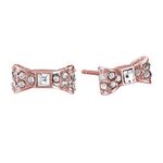 Kate Spade  Ready Set Bow Pave Rose Gold Bow Studs NWT Photo 0