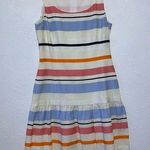 J. McLaughlin  Ruby Stripe Drop Waist Linen Dress SZ  4 Photo 0
