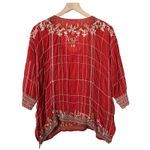 Johnny Was Floral Embroidered Red Rayon Tunic Blouse Shirt Top Size XS Photo 1