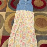 Jones New York NWOT Sport Denim Floral Print Long Sleeveless Dress Size Medium Photo 1
