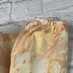 Vintage Nikki 1/4 Button Long Sleeve Blouse Yellow Neutral Floral 70s Disco M Size M Photo 2