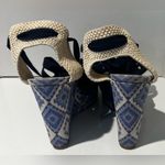 Theodora & Callum by Stuart Weitzman Biarritz Blue Aztec Espadrille Wedges Sz 10 Photo 6