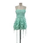 Urban Outfitters Kimchi Blue Belladonna Dress Ruched Mini Turquoise Size Medium Photo 2