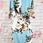 Black Label Jax cold shoulder blue white floral summer party dress size 6 Photo 6