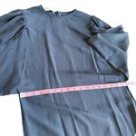 Stella McCartney  Silk Crepe De Chine High Neck Split Sleeve Dress Navy 38 US 8 Photo 10