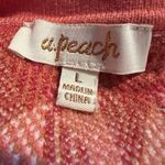 A Peach Sweater Dress Large Polo Shirt Dress Bodycon Chevron Stretch Orange Photo 2