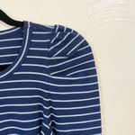 Anthropologie  Maeve puff sleeve Blue Striped Long Sleeve Tee size M Photo 4