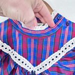 C.C. Additions Vintage Cottagecore Trad Wife Modest Ruffle Plaid Blouse Size M Blue Size M Photo 7