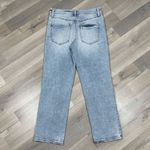 EXPRESS  Conscious Edit Straight Ankle High Rise Jeans Blue 4 Distressed‎ Photo 7