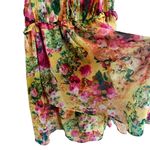 Y2K Womens Floral Babydoll Dress Size XS Bloomcore Fairy Flowy Summer Romantic Yellow Photo 2