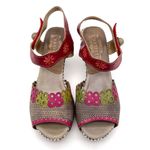 Spring Step L’Artiste by Jive Sandals Size 41 EU 9.5 US Red Floral Leather Heels Photo 5