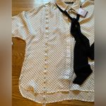 ZARA trafaluc Tie neck polka dot button front blouse size S Photo 10