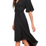 Lulus Farah Black Polka Dot Wrap Dress Photo 2