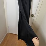 Solace London  rosario maxi dress in black v-neck plunge front side slit US 2 Photo 6