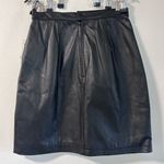 wilson's leather NWT Vintage Wilson’s Leather Black 100% Leather High Waisted Mini Skirt Size 8 Photo 2