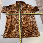 CHAPS Pajama Set Womens Large Leopard Embroidered Pocket 2 Piece PJs Shirt Pants Photo 12