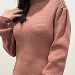 Knit Ribbed Sweater Dress in Cocoa Brown Photo 2