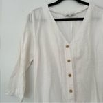 The Nines by HATCH Maternity Button Down Jumpsuit Womens Ivory Size Small White Photo 4