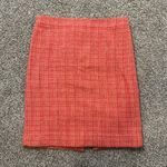 J.Crew  orange and pink plaid tweed No. 2 pencil skirt size 8 Photo 1
