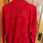 Vtg 80s oversized red sparkly sweater Size L Photo 7