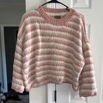 POL Pink and Cream Striped Sweater Photo 0