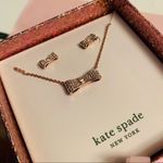 Kate Spade  New York Gold Bow Necklace and Stud Earrings Set NWT Photo 1