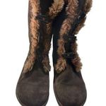 Earth Shoes Brown Suede Winter Boots with Fur Trim & Toggle Closure 10.5 Photo 0