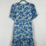 Lulus Glorious White and Light Blue Floral Print Ruffled Aline Mini Dress Small Photo 14