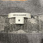 Stella & Dot  Sweater Womens Medium Leopard The Side Button Gray Photo 2