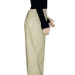 NANUSHKA Zoey Vegan Leather Cropped Flare Trousers, Pebble, Large Photo 6