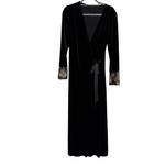 Soma  Velvet embroidered sleeves maxi wrap robe Photo 2