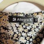 Allegra K Floral Black and White Dress with Bow Detail Photo 2