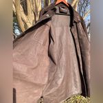 Liz Claiborne Vintage Genuine Suede Leather Dark Brown Oversized Shirt Jacket Western Cowgirl Photo 5